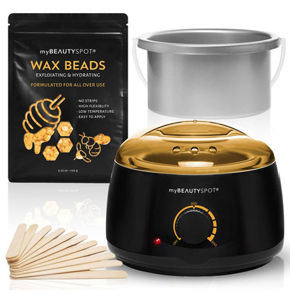 My Beauty Spot Wax Warmer Kit for Hair Removal – At Home Wax Machine for Women – Full Body Bikini Brazilian – Includes Wax Beads & Sticks (33.33 oz) Avelisse