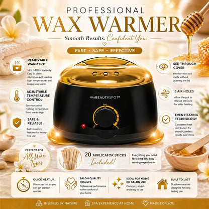 My Beauty Spot Wax Warmer Kit for Hair Removal – At Home Wax Machine for Women – Full Body Bikini Brazilian – Includes Wax Beads & Sticks (33.33 oz) Avelisse