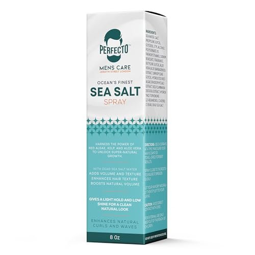 Perfecto Sea Salt Spray for Men – Hair Texturizing Spray with Kelp, Aloe Vera & Red Algae | Adds Volume, Texture & Beach Waves | Natural Light Hold | 8 fl oz Avelisse