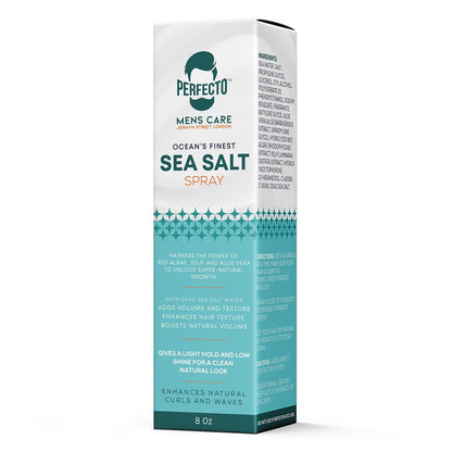 Perfecto Sea Salt Spray for Men – Hair Texturizing Spray with Kelp, Aloe Vera & Red Algae | Adds Volume, Texture & Beach Waves | Natural Light Hold | 8 fl oz Avelisse