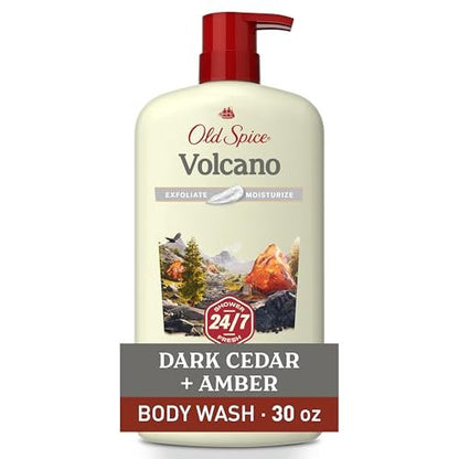 Old Spice 24/7 Shower Fresh Body Wash for Men – Volcano with Dark Cedar + Amber Scent, 30 oz Avelisse