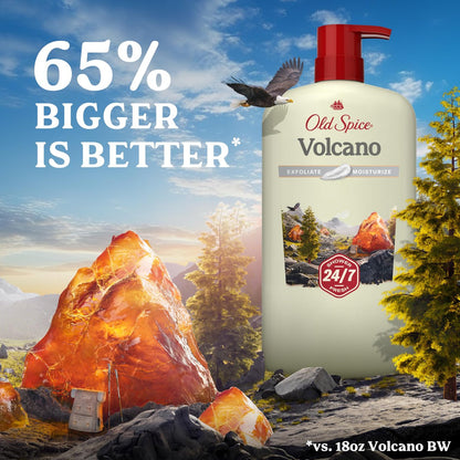 Old Spice 24/7 Shower Fresh Body Wash for Men – Volcano with Dark Cedar + Amber Scent, 30 oz Avelisse