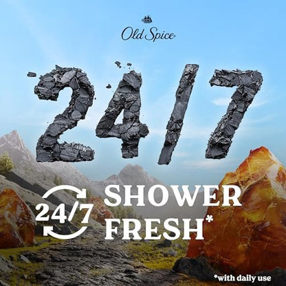 Old Spice 24/7 Shower Fresh Body Wash for Men – Volcano with Dark Cedar + Amber Scent, 30 oz Avelisse