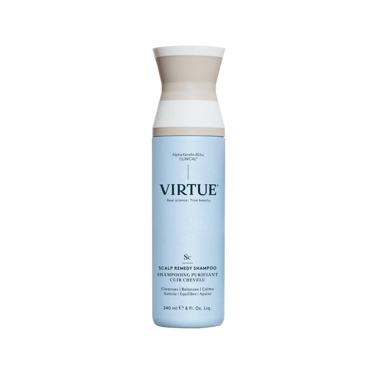 VIRTUE Scalp Remedy Shampoo – Microbiome Balancing for Dry, Oily, and Irritated Scalps – Fragrance Free, Color Safe, 8 Fl Oz Avelisse