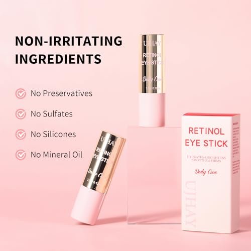 UJhay Retinol Eye Stick with Caffeine & Vitamin C – Anti-Aging Eye Balm for Dark Circles, Puffiness & Wrinkles - görsel 8