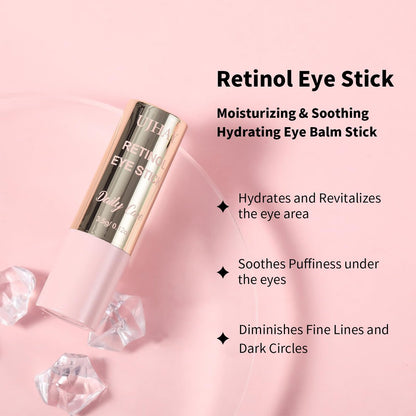 UJhay Retinol Eye Stick with Caffeine & Vitamin C – Anti-Aging Eye Balm for Dark Circles, Puffiness & Wrinkles