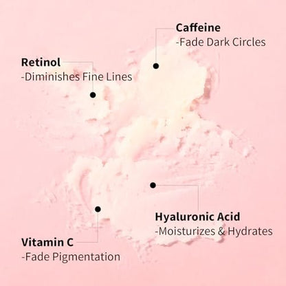 UJhay Retinol Eye Stick with Caffeine & Vitamin C – Anti-Aging Eye Balm for Dark Circles, Puffiness & Wrinkles