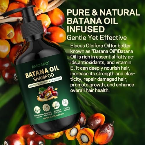 Batana Oil Shampoo for Hair Growth, Strengthening & Thickening – Sulfate Free with Rosemary, Tea Tree & Mint – for Women & Men with Thinning Hair – 10.15 fl oz Avelisse