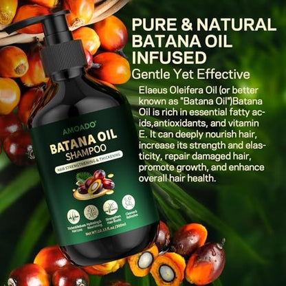 Batana Oil Shampoo for Hair Growth, Strengthening & Thickening – Sulfate Free with Rosemary, Tea Tree & Mint – for Women & Men with Thinning Hair – 10.15 fl oz Avelisse