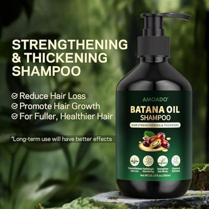 Batana Oil Shampoo for Hair Growth, Strengthening & Thickening – Sulfate Free with Rosemary, Tea Tree & Mint – for Women & Men with Thinning Hair – 10.15 fl oz Avelisse