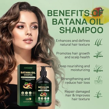 Batana Oil Shampoo for Hair Growth, Strengthening & Thickening – Sulfate Free with Rosemary, Tea Tree & Mint – for Women & Men with Thinning Hair – 10.15 fl oz Avelisse