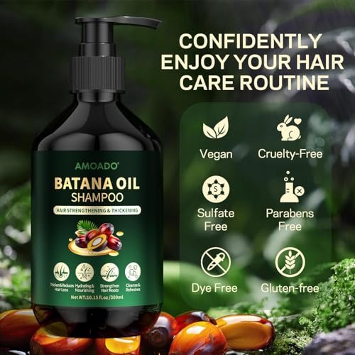 Batana Oil Shampoo for Hair Growth, Strengthening & Thickening – Sulfate Free with Rosemary, Tea Tree & Mint – for Women & Men with Thinning Hair – 10.15 fl oz Avelisse