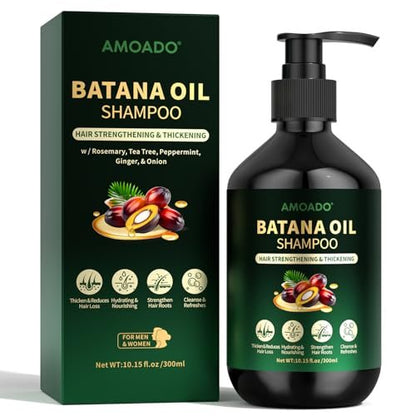 Batana Oil Shampoo for Hair Growth, Strengthening & Thickening – Sulfate Free with Rosemary, Tea Tree & Mint – for Women & Men with Thinning Hair – 10.15 fl oz Avelisse