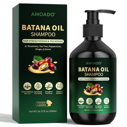 Batana Oil Shampoo for Hair Growth, Strengthening & Thickening – Sulfate Free with Rosemary, Tea Tree & Mint – for Women & Men with Thinning Hair – 10.15 fl oz Avelisse