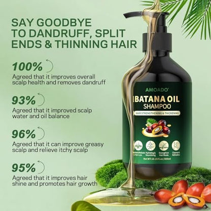Batana Oil Shampoo for Hair Growth, Strengthening & Thickening – Sulfate Free with Rosemary, Tea Tree & Mint – for Women & Men with Thinning Hair – 10.15 fl oz Avelisse