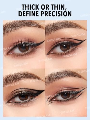 SHEGLAM Think Sharp Eyeliner - Waterproof, Sweat-Proof, Smudge-Proof Long-Lasting Black Liquid Eyeliner Avelisse