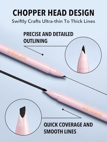 SHEGLAM Think Sharp Eyeliner - Waterproof, Sweat-Proof, Smudge-Proof Long-Lasting Black Liquid Eyeliner Avelisse