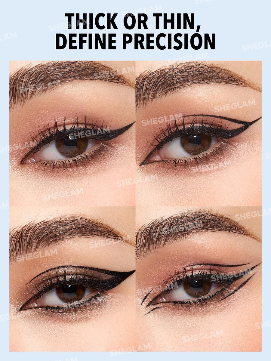 SHEGLAM Think Sharp Eyeliner - Waterproof, Sweat-Proof, Smudge-Proof Long-Lasting Black Liquid Eyeliner Avelisse