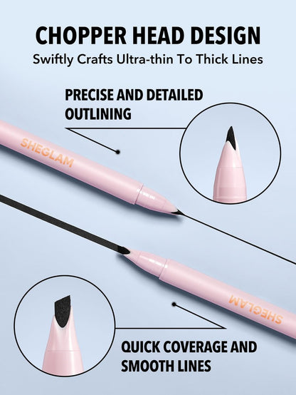 SHEGLAM Think Sharp Eyeliner - Waterproof, Sweat-Proof, Smudge-Proof Long-Lasting Black Liquid Eyeliner Avelisse