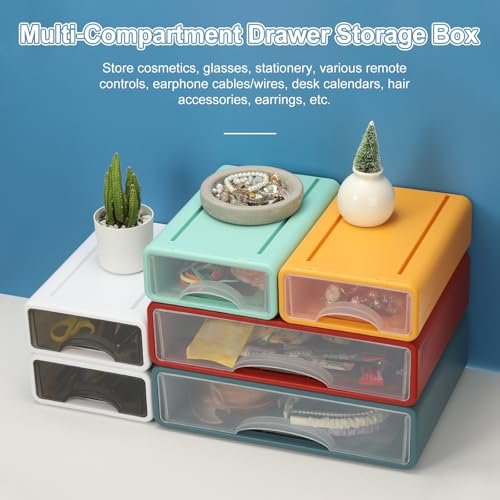 PATIKIL Small Stackable Storage Drawers – 3-Pack White Mini Desk Organizer for Pens, Makeup, and Bathroom Essentials - görsel 12
