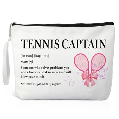 Xipromi Tennis Captain Definition Makeup Bag – Funny Cosmetic Bag for Tennis Lovers, Gifts for Women, Team Gifts
