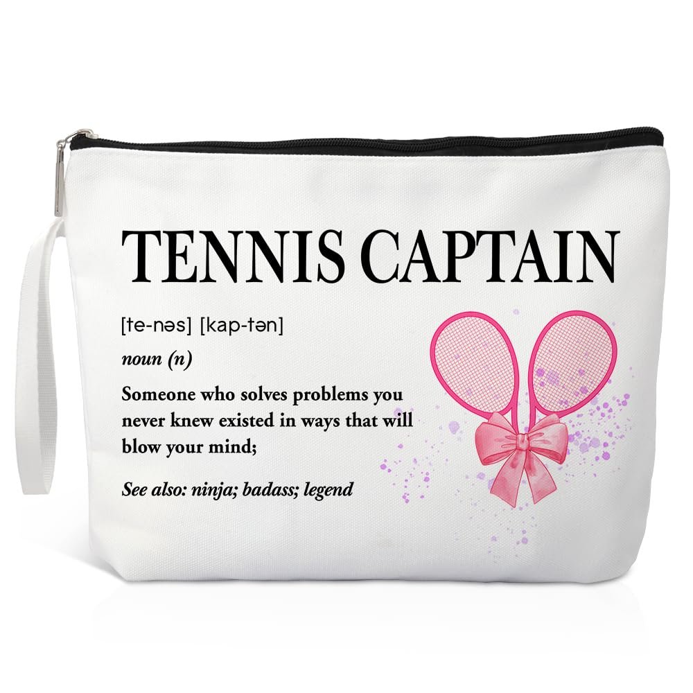 Xipromi Tennis Captain Definition Makeup Bag – Funny Cosmetic Bag for Tennis Lovers, Gifts for Women, Team Gifts - görsel 1