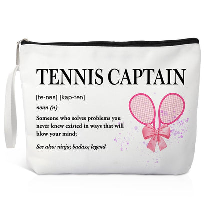 Xipromi Tennis Captain Definition Makeup Bag – Funny Cosmetic Bag for Tennis Lovers, Gifts for Women, Team Gifts