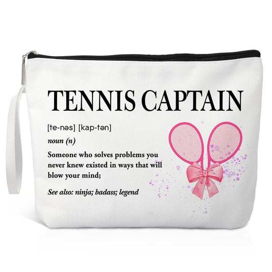 Xipromi Tennis Captain Definition Makeup Bag – Funny Cosmetic Bag for Tennis Lovers, Gifts for Women, Team Gifts