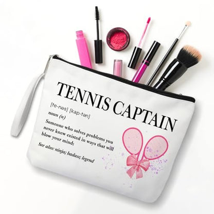 Xipromi Tennis Captain Definition Makeup Bag – Funny Cosmetic Bag for Tennis Lovers, Gifts for Women, Team Gifts