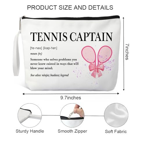 Xipromi Tennis Captain Definition Makeup Bag – Funny Cosmetic Bag for Tennis Lovers, Gifts for Women, Team Gifts - görsel 4