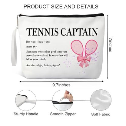Xipromi Tennis Captain Definition Makeup Bag – Funny Cosmetic Bag for Tennis Lovers, Gifts for Women, Team Gifts