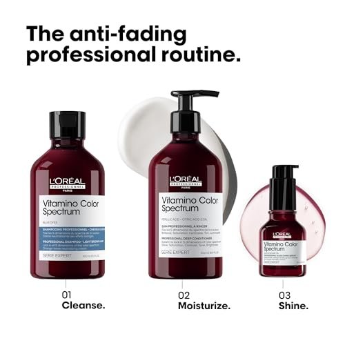 L'Oréal Professionnel Paris Vitamino Color Spectrum Blue Shampoo - Neutralizes Orange Tones, Enhances Shine & Vibrancy, Maintains Day 1 Hair Color, Hydrates & Strengthens Light Brown Hair Avelisse