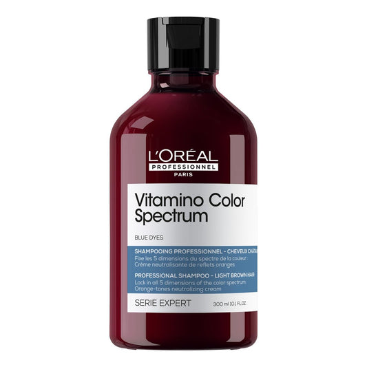 L'Oréal Professionnel Paris Vitamino Color Spectrum Blue Shampoo - Neutralizes Orange Tones, Enhances Shine & Vibrancy, Maintains Day 1 Hair Color, Hydrates & Strengthens Light Brown Hair Avelisse