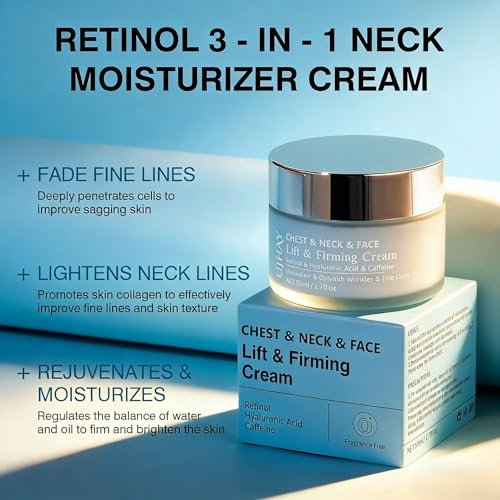UJhay Retinol Neck Cream with Hyaluronic Acid & Caffeine - Firming Moisturizer for Neck, Chest & Face (1.7 oz) - görsel 6