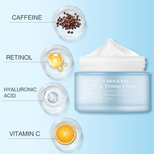 UJhay Retinol Neck Cream with Hyaluronic Acid & Caffeine - Firming Moisturizer for Neck, Chest & Face (1.7 oz) - görsel 4