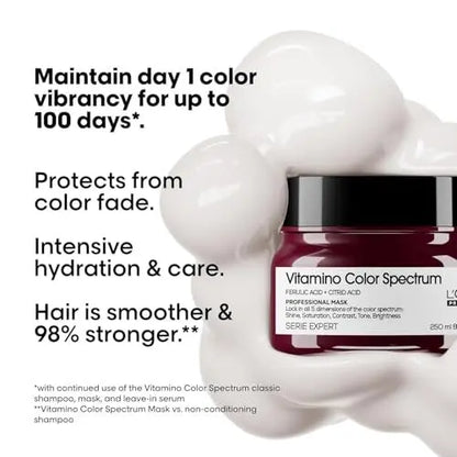 L'Oréal Professionnel Paris Vitamino Color Spectrum Mask - Maintains Day 1 Vibrancy, Intensive Moisture, Strengthens & Smooths Hair, For All Colored & Vivid Hair Avelisse