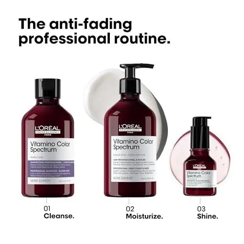 L'Oréal Professionnel Paris Vitamino Color Spectrum Purple Shampoo - Neutralizes Yellow Tones, Enhances Shine & Vibrancy, Maintains Day 1 Hair Color, Hydrates & Strengthens Blonde Hair Avelisse