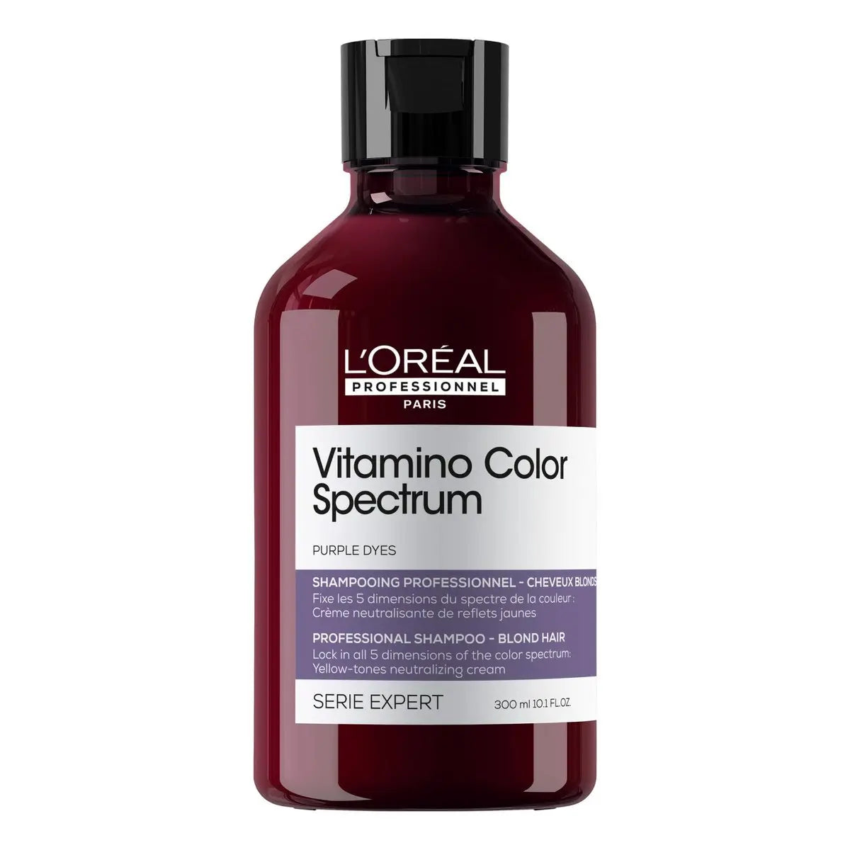 L'Oréal Professionnel Paris Vitamino Color Spectrum Purple Shampoo - Neutralizes Yellow Tones, Enhances Shine & Vibrancy, Maintains Day 1 Hair Color, Hydrates & Strengthens Blonde Hair Avelisse