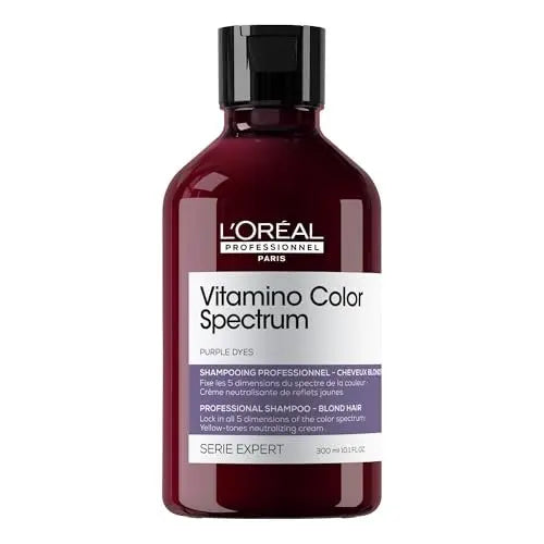 L'Oréal Professionnel Paris Vitamino Color Spectrum Purple Shampoo - Neutralizes Yellow Tones, Enhances Shine & Vibrancy, Maintains Day 1 Hair Color, Hydrates & Strengthens Blonde Hair Avelisse