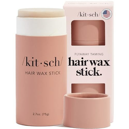 Kitsch Hair Wax Stick - Anti-Frizz & Fly Away Hair Tamer, No Residue Finishing Stick for Women & Men, All Day Hold Styling Product (2.7 oz)