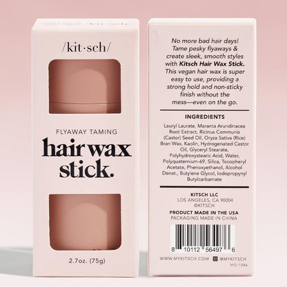 Kitsch Hair Wax Stick - Anti-Frizz & Fly Away Hair Tamer, No Residue Finishing Stick for Women & Men, All Day Hold Styling Product (2.7 oz)