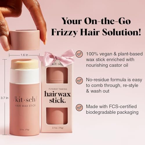 Kitsch Hair Wax Stick - Anti-Frizz & Fly Away Hair Tamer, No Residue Finishing Stick for Women & Men, All Day Hold Styling Product (2.7 oz) - görsel 6