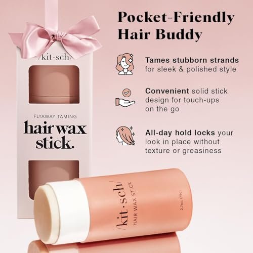 Kitsch Hair Wax Stick - Anti-Frizz & Fly Away Hair Tamer, No Residue Finishing Stick for Women & Men, All Day Hold Styling Product (2.7 oz) - görsel 4