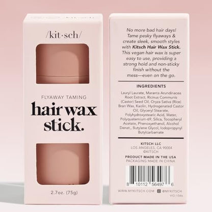 Kitsch Hair Wax Stick - Anti-Frizz & Fly Away Hair Tamer, No Residue Finishing Stick for Women & Men, All Day Hold Styling Product (2.7 oz)