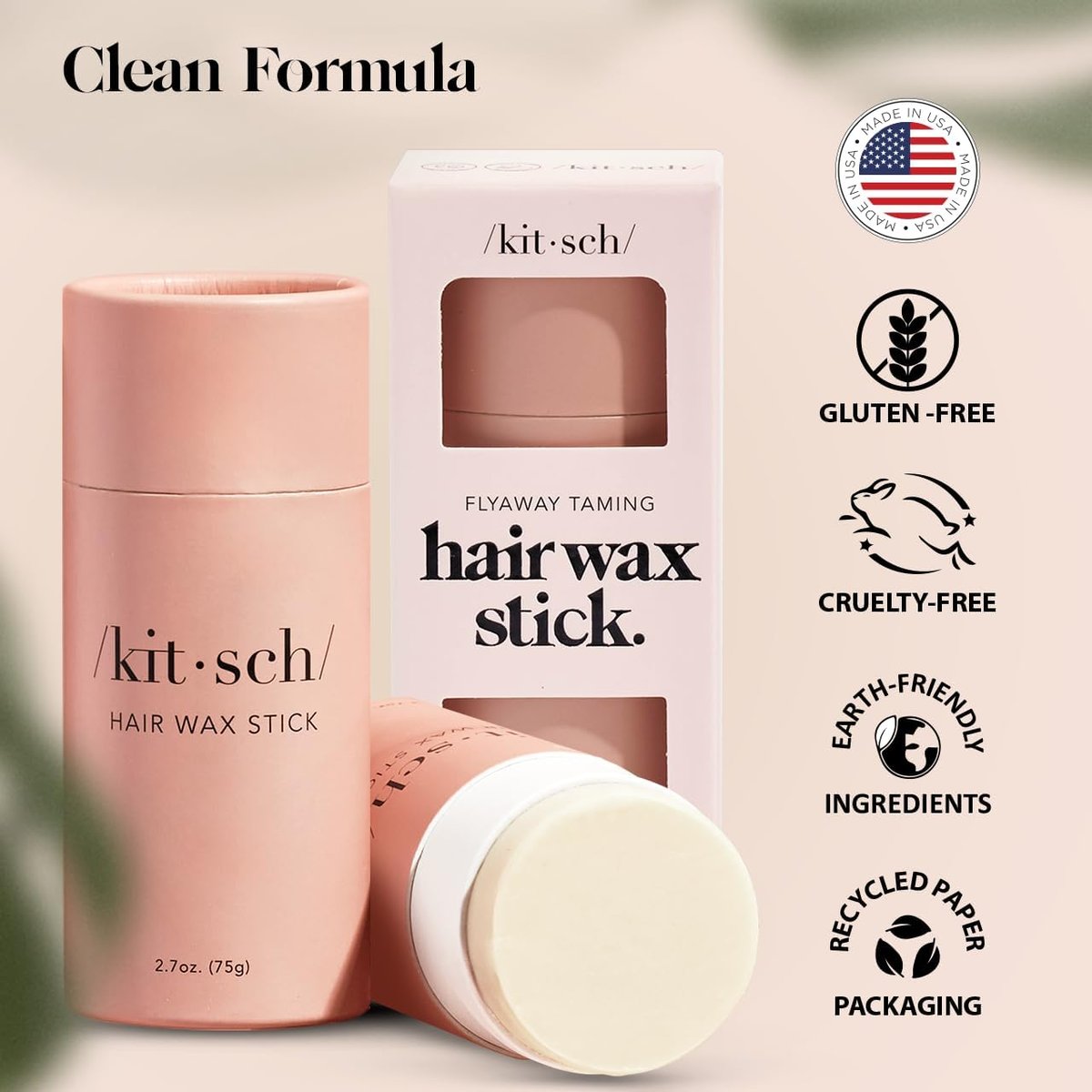 Kitsch Hair Wax Stick - Anti-Frizz & Fly Away Hair Tamer, No Residue Finishing Stick for Women & Men, All Day Hold Styling Product (2.7 oz) - görsel 7