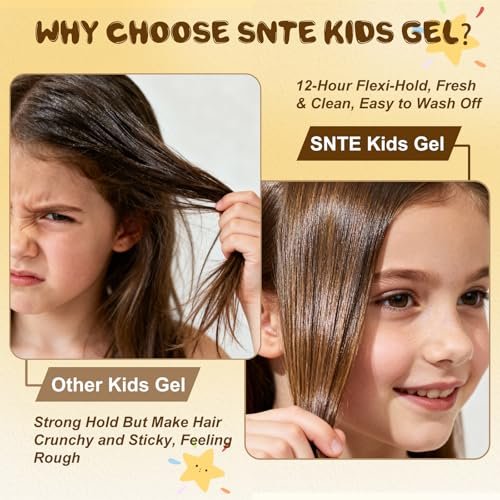 Samnyte Hair Gel for Kids - Fly Away Hair Tamer, Styling Gel with Vitamin E, Flexible Hold for Boys & Girls, 3.4 Fl Oz - görsel 12