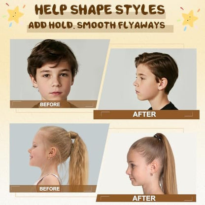 Samnyte Hair Gel for Kids - Fly Away Hair Tamer, Styling Gel with Vitamin E, Flexible Hold for Boys & Girls, 3.4 Fl Oz