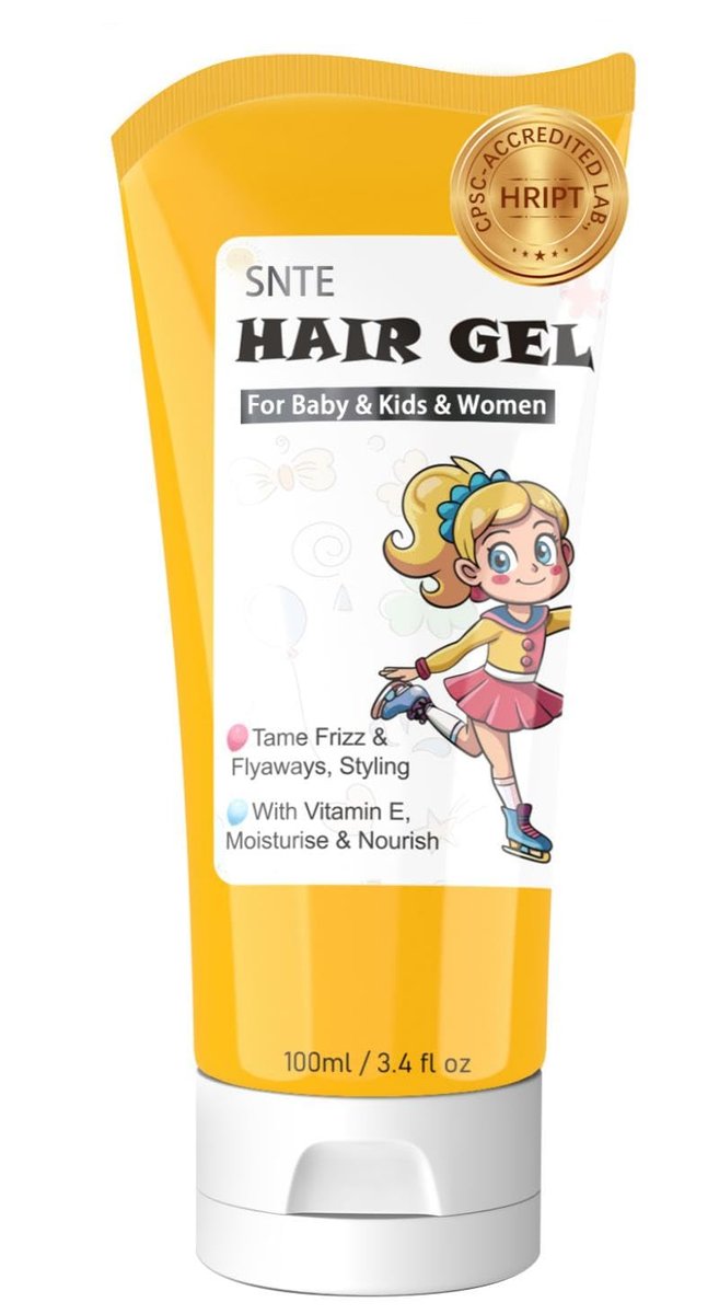 Samnyte Hair Gel for Kids - Fly Away Hair Tamer, Styling Gel with Vitamin E, Flexible Hold for Boys & Girls, 3.4 Fl Oz - görsel 1