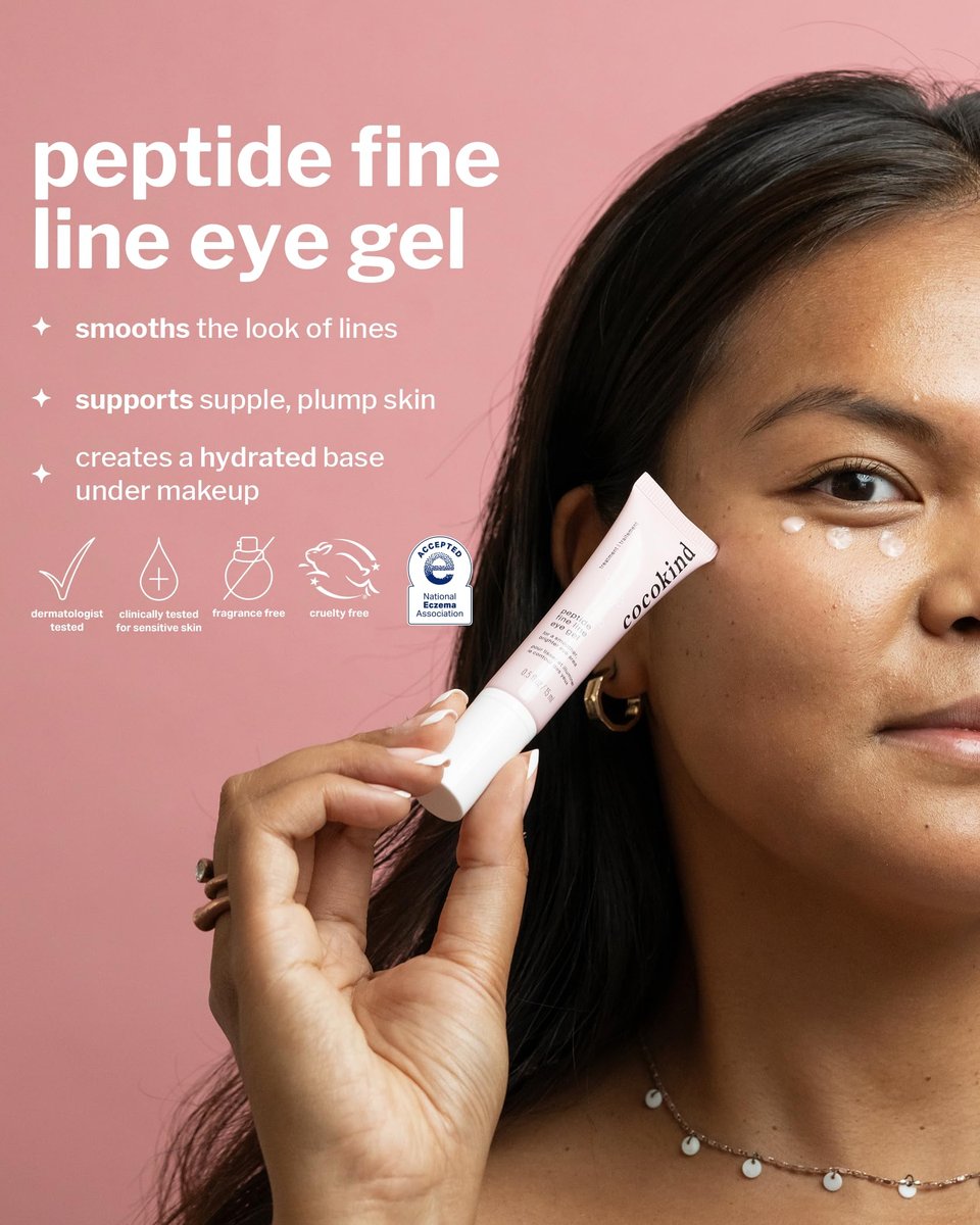 Cocokind Peptide Eye Gel - Lightweight Hydrating Fine Line Treatment for Sensitive Skin, Fragrance Free, Vegan, 0.5 oz Avelisse