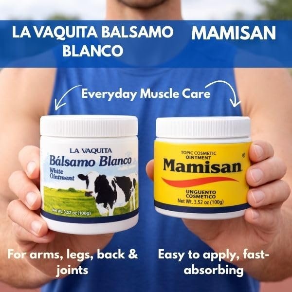 Cosmetic Ointment & La Vaquita Bálsamo Blanco (3.52 oz Each) for Sweating, Fat Burning, Joint Relief, and Muscle Recovery Avelisse